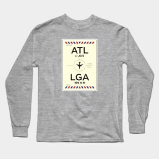 ATL to LGA Airport / Atlanta to New York Long Sleeve T-Shirt